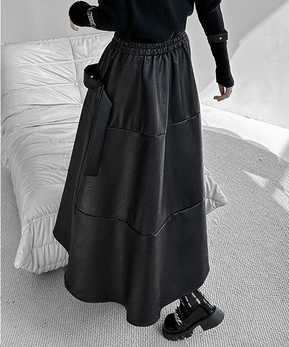 Point Zip Flare Skirt