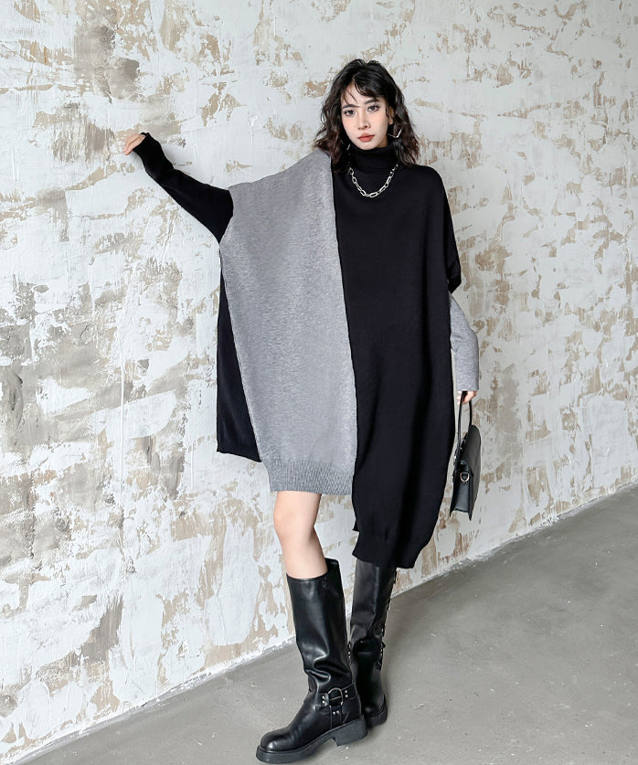 Two-tone knit dress