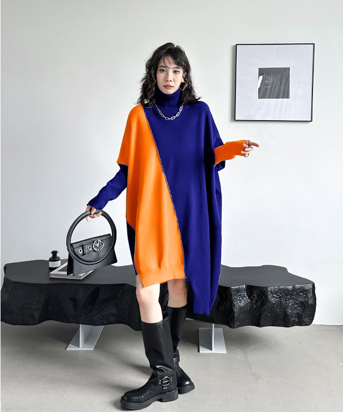 Two-tone knit dress