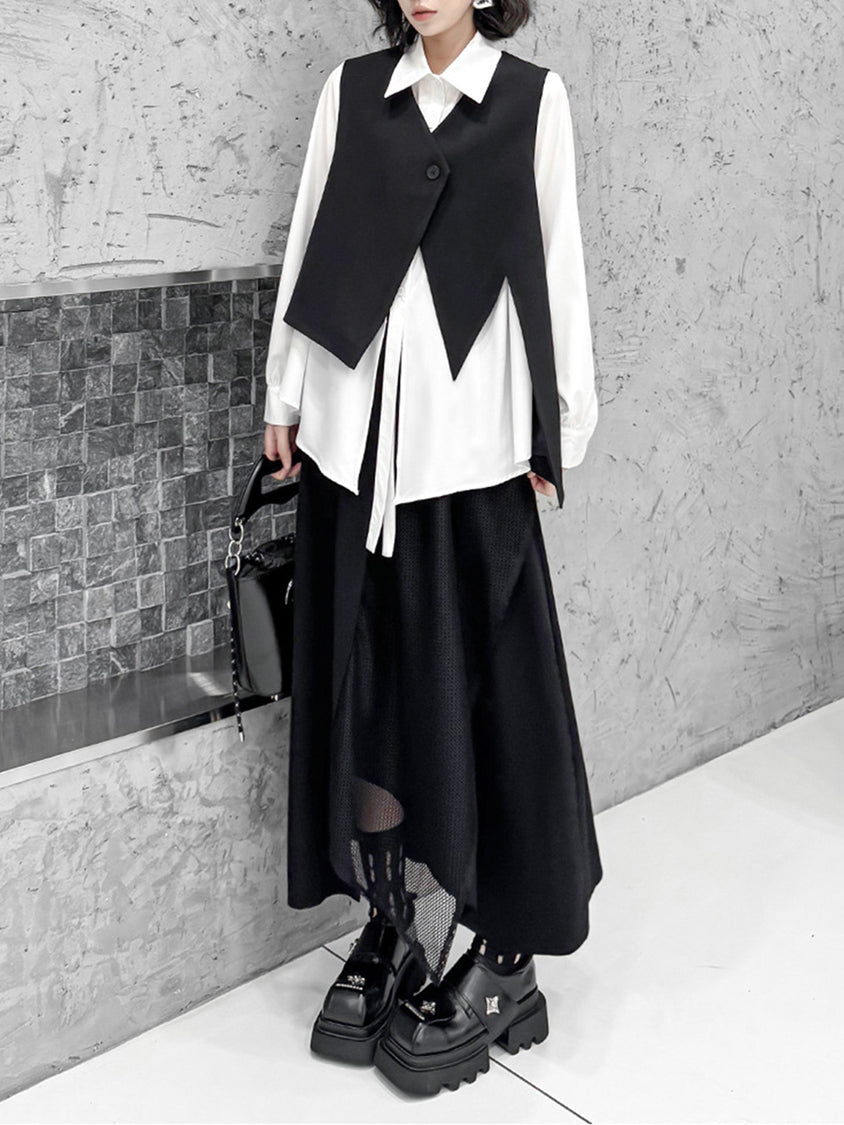 Center slit blouse