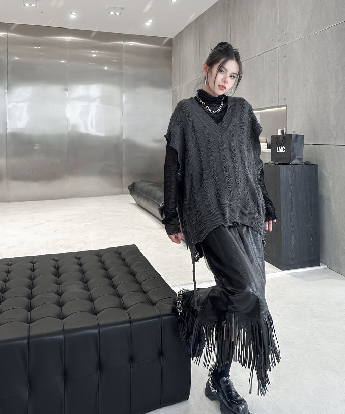 Side-zip knit vest