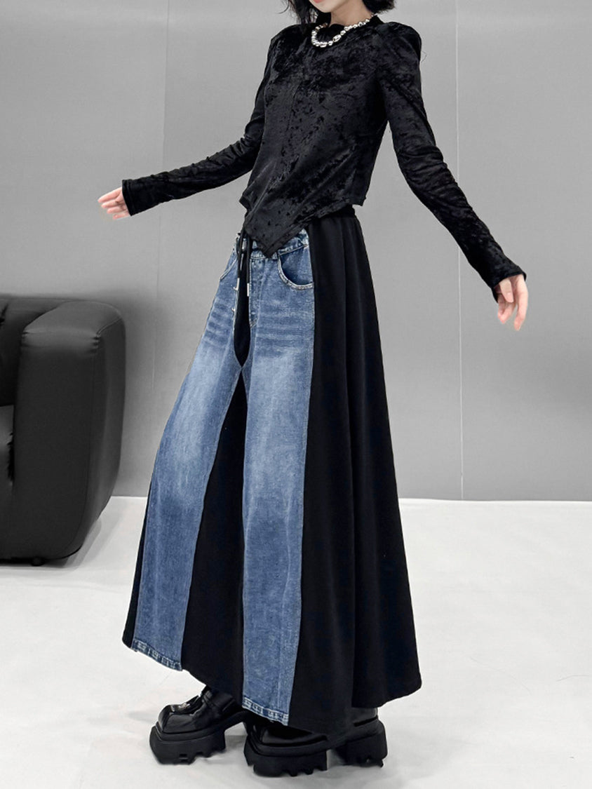 Contrast Patchwork Skirt