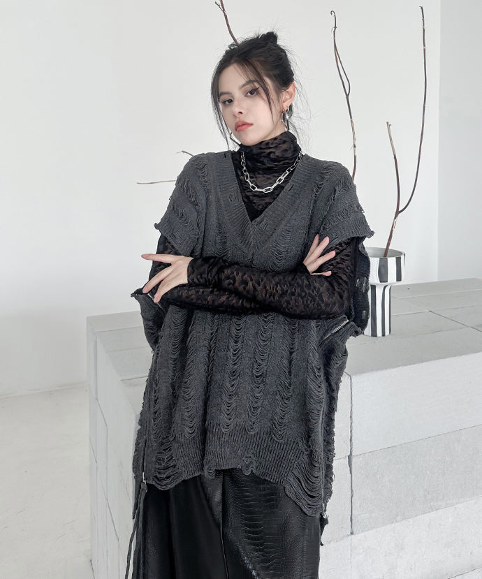 Side-zip knit vest
