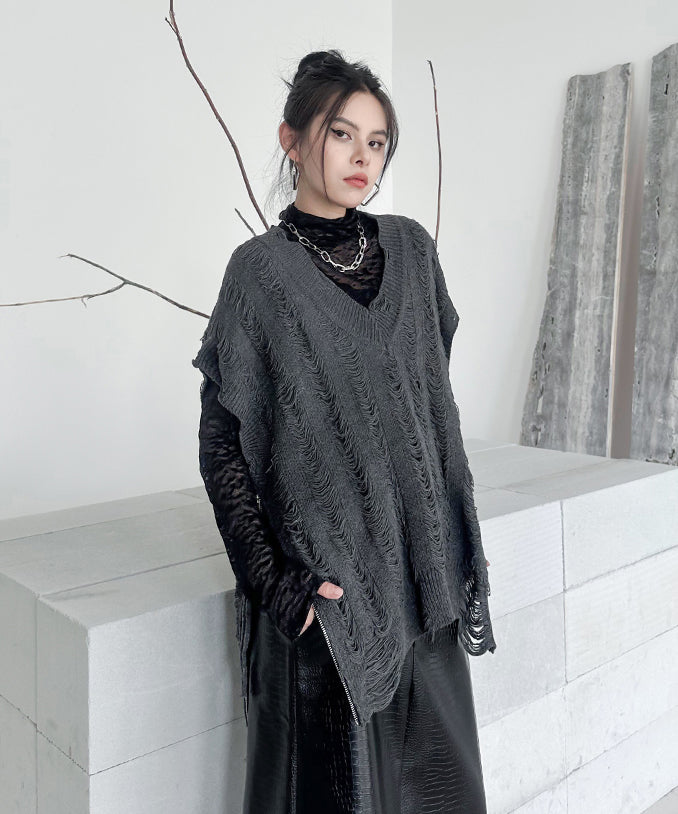 Side-zip knit vest