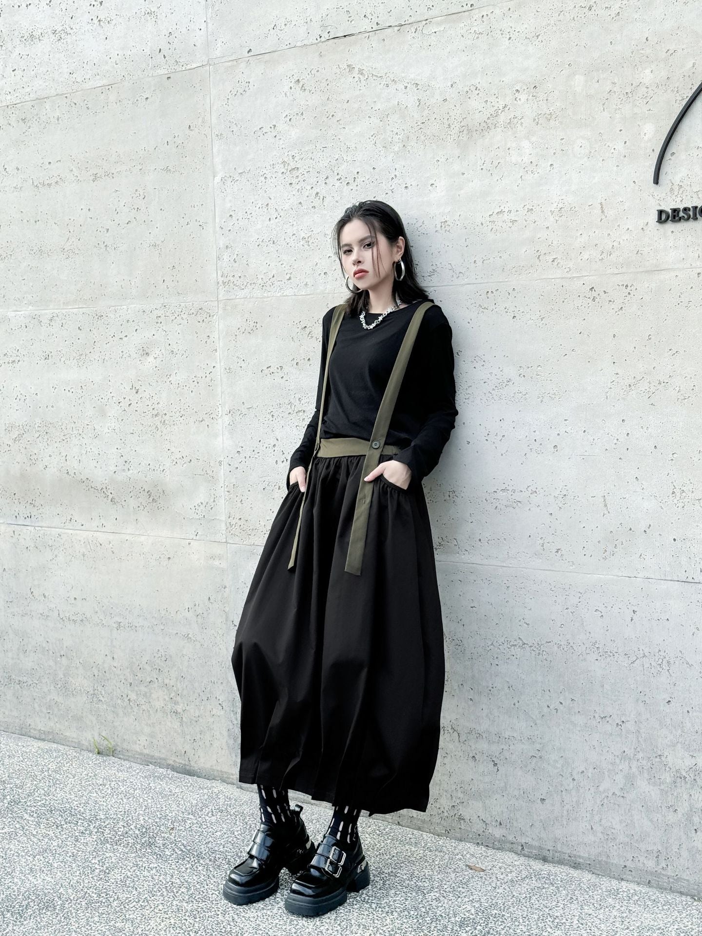Hem Tuck Suspender Skirt