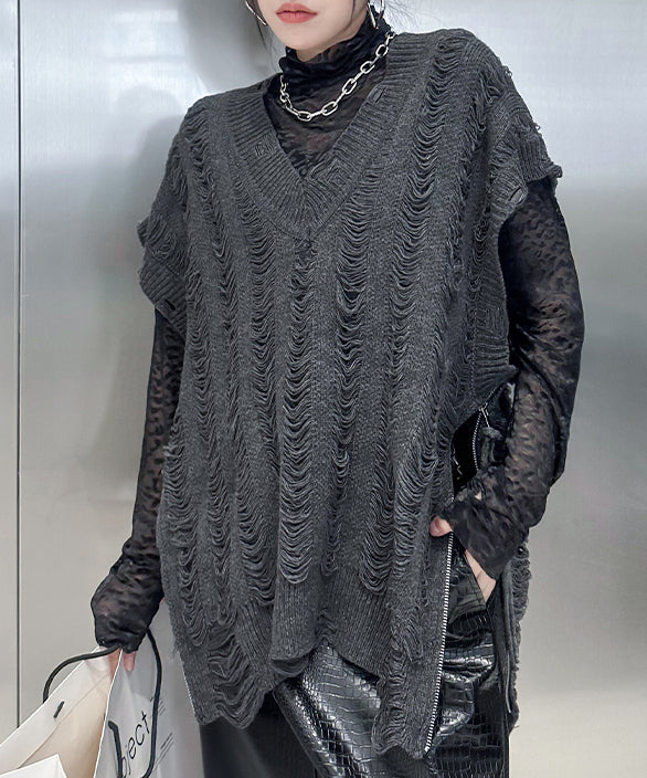 Side-zip knit vest