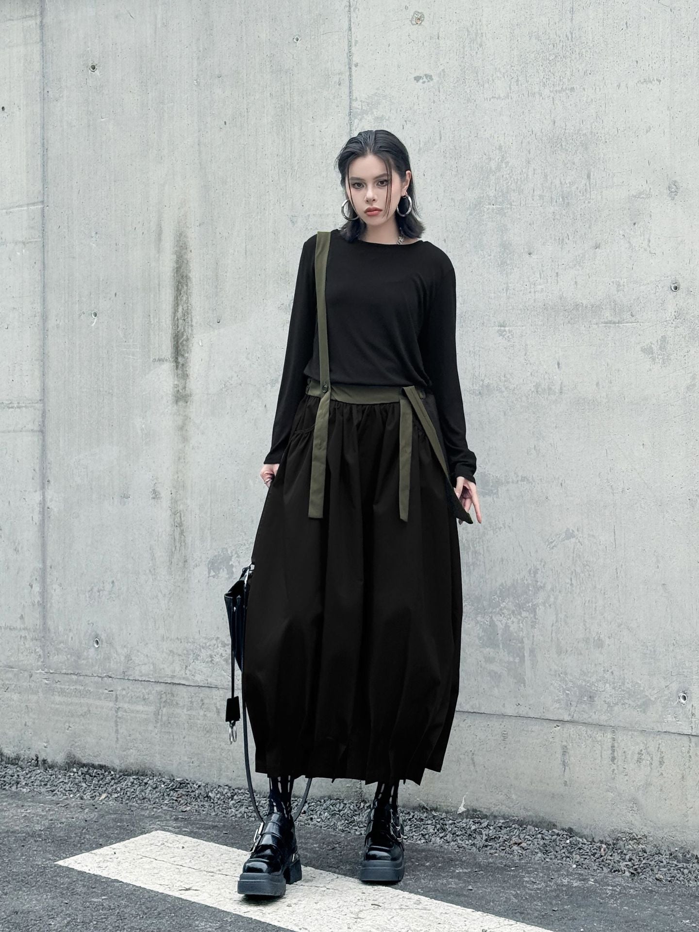 Hem Tuck Suspender Skirt