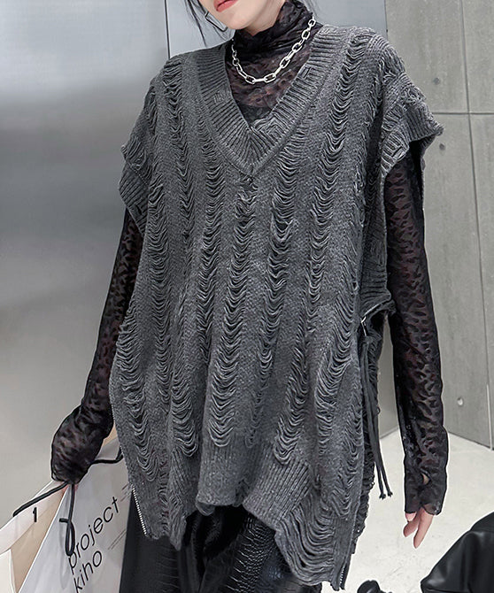 Side-zip knit vest