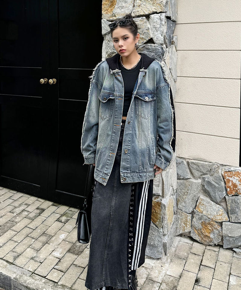 Denim Switch Hoodie Jacket