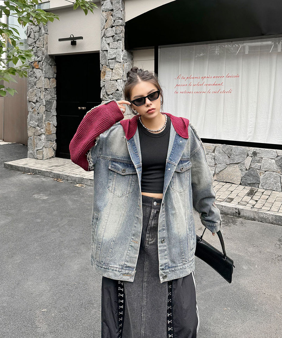 Denim Switch Hoodie Jacket