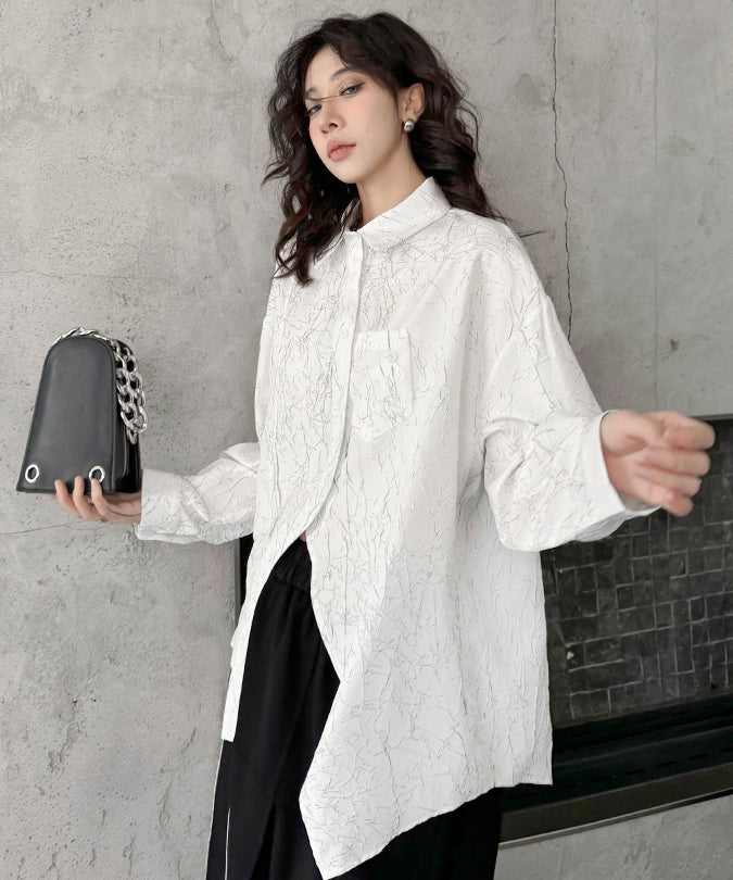 Wrinkle print blouse