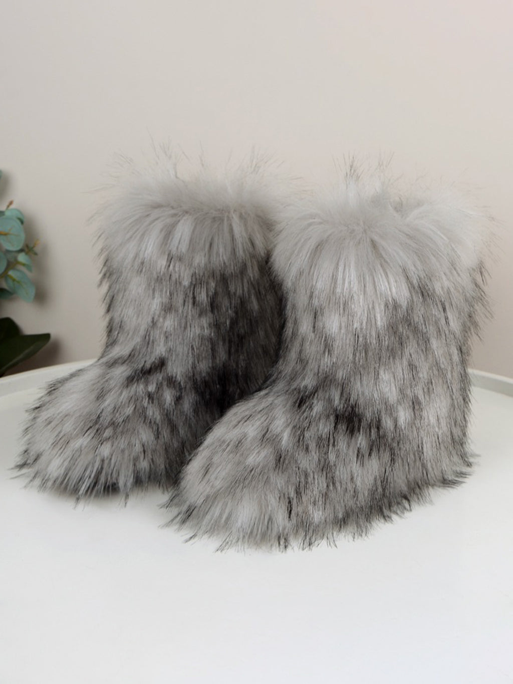 Faux fur short boots