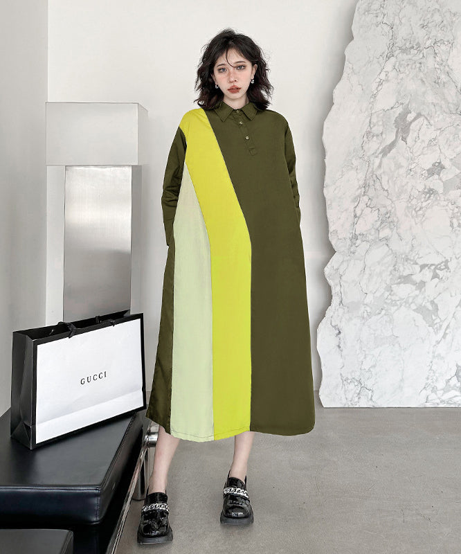 Contrast color polo dress
