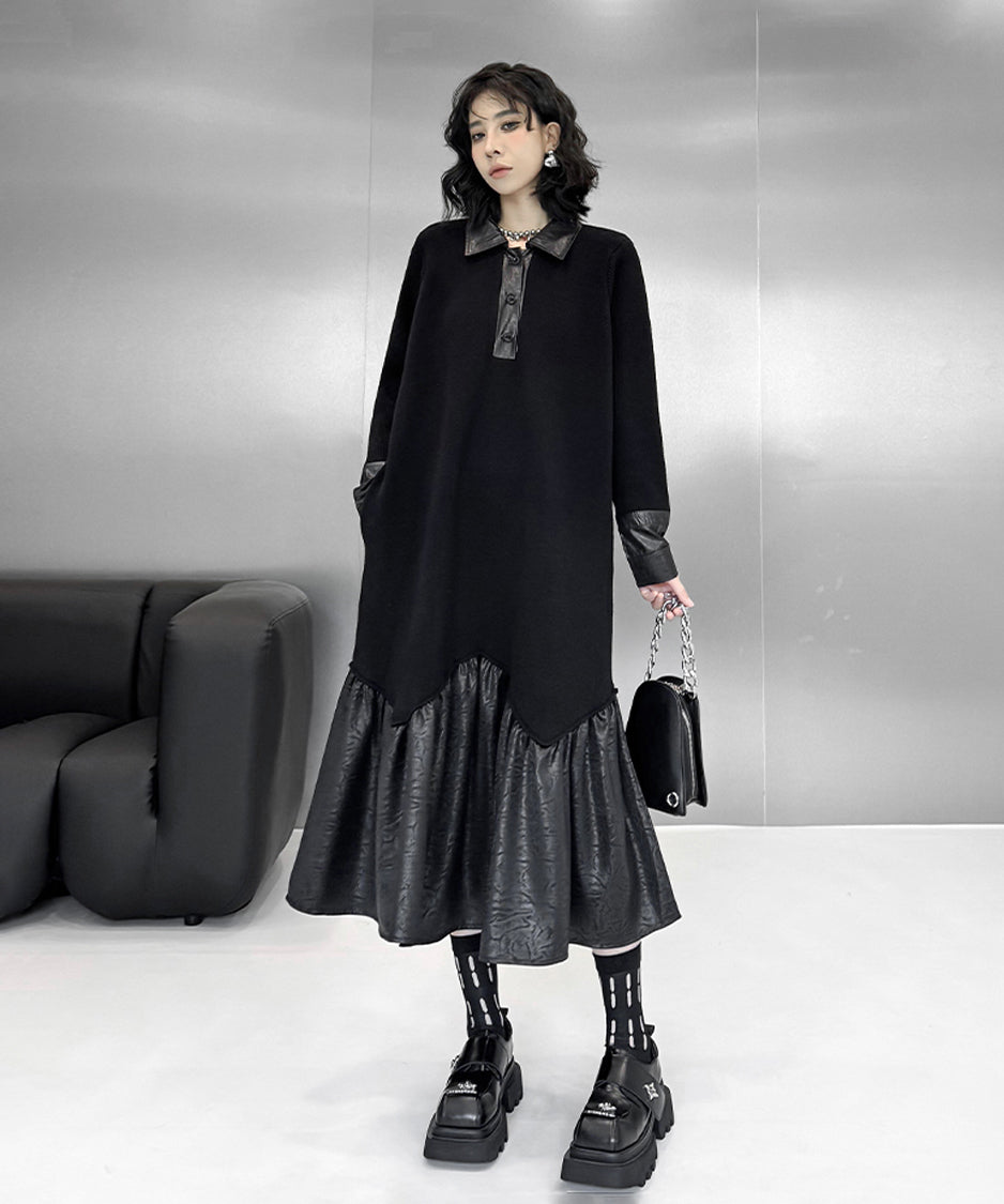 patchwork knit dress
