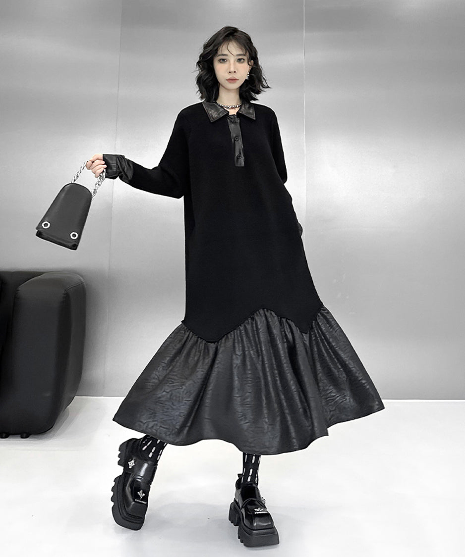 patchwork knit dress