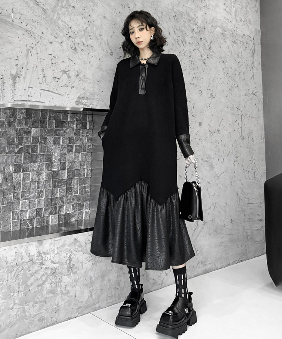 patchwork knit dress