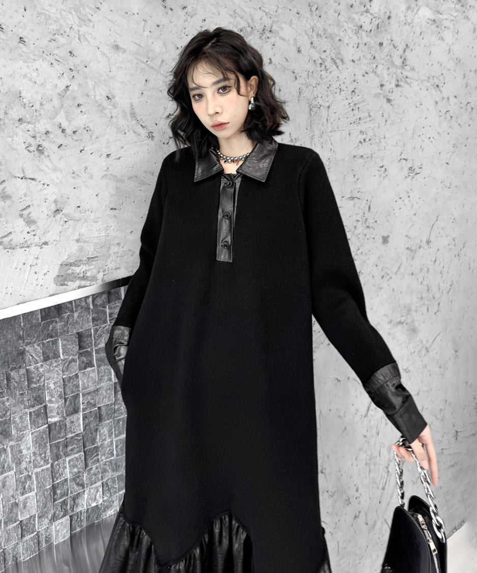 patchwork knit dress