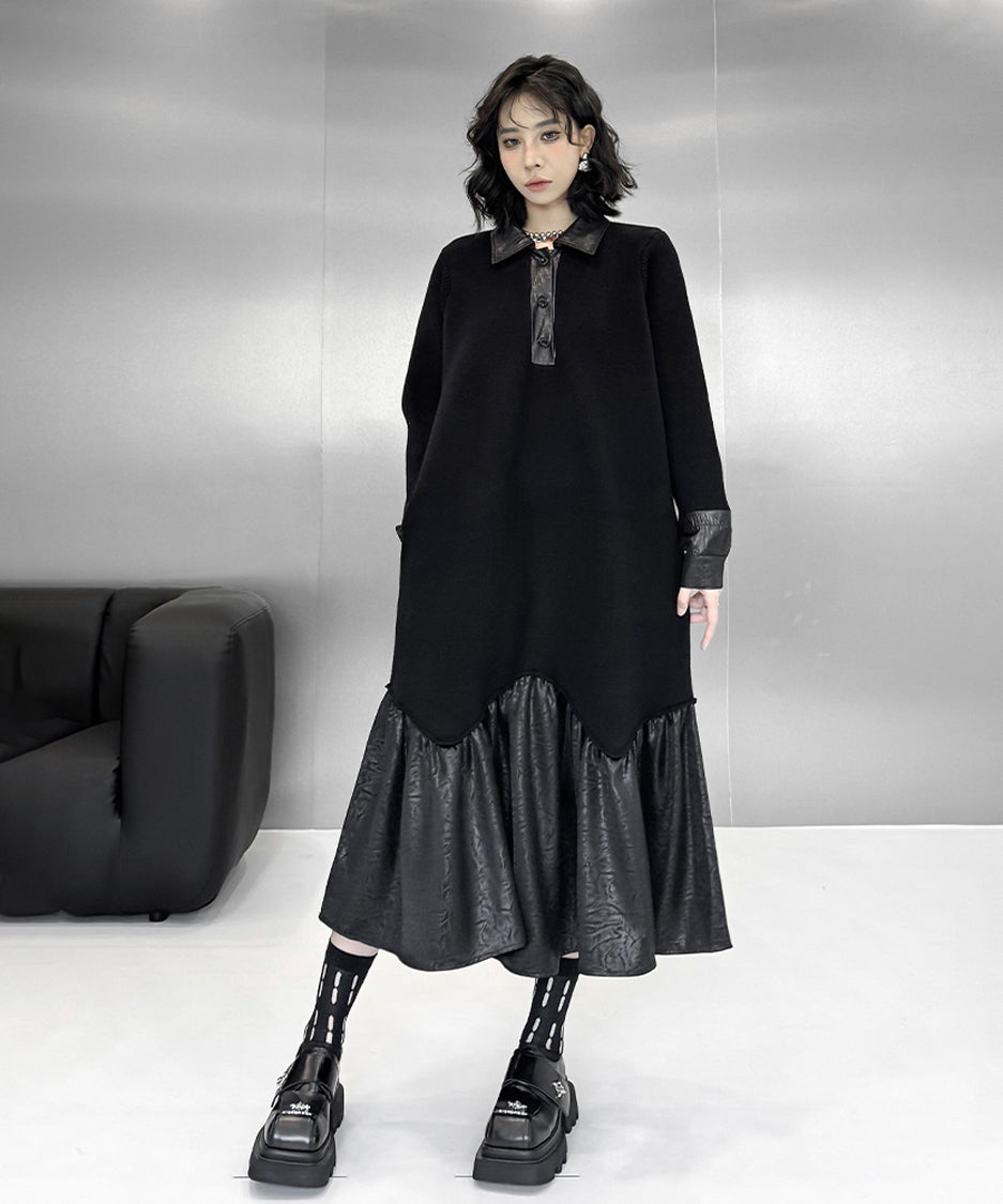 patchwork knit dress