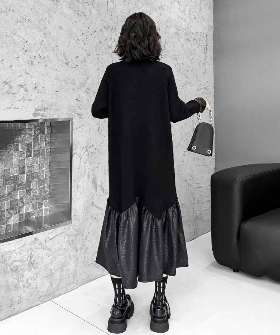 patchwork knit dress