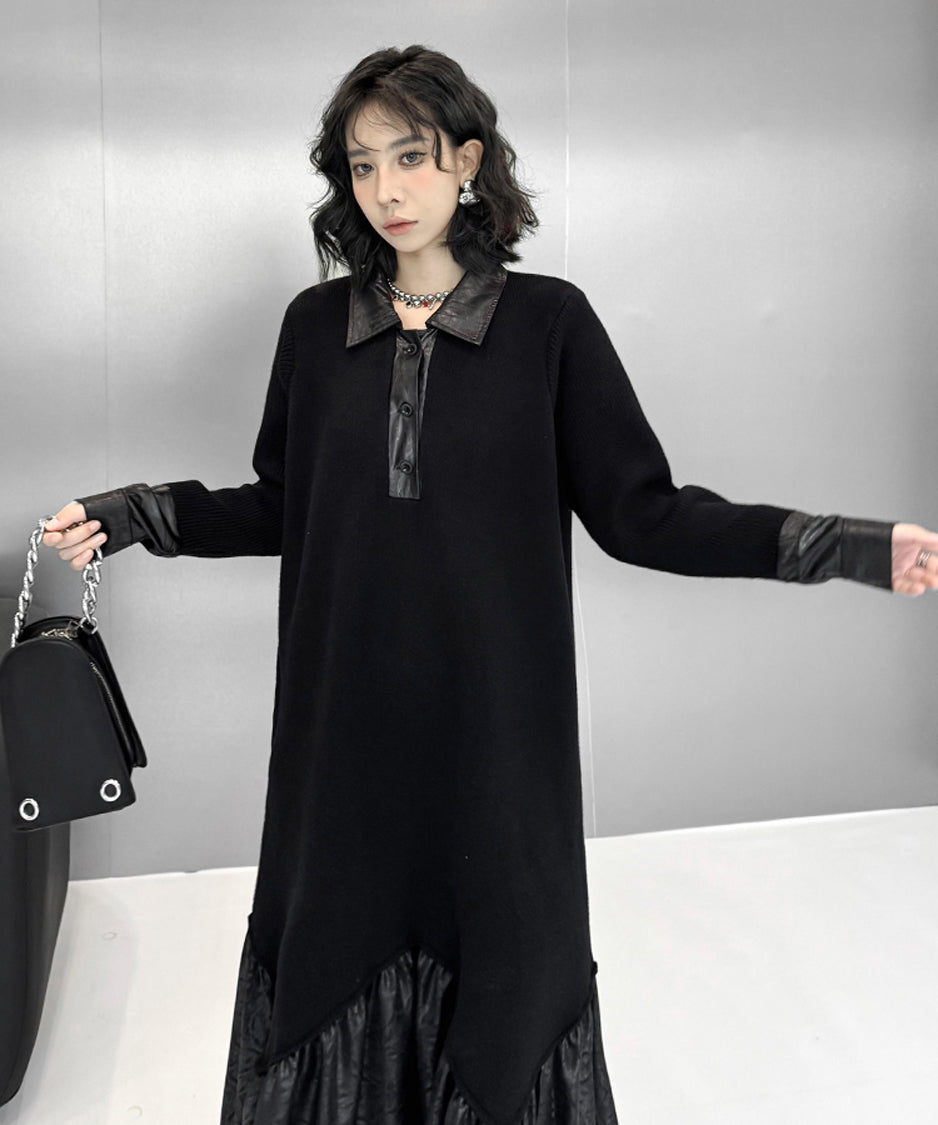 patchwork knit dress