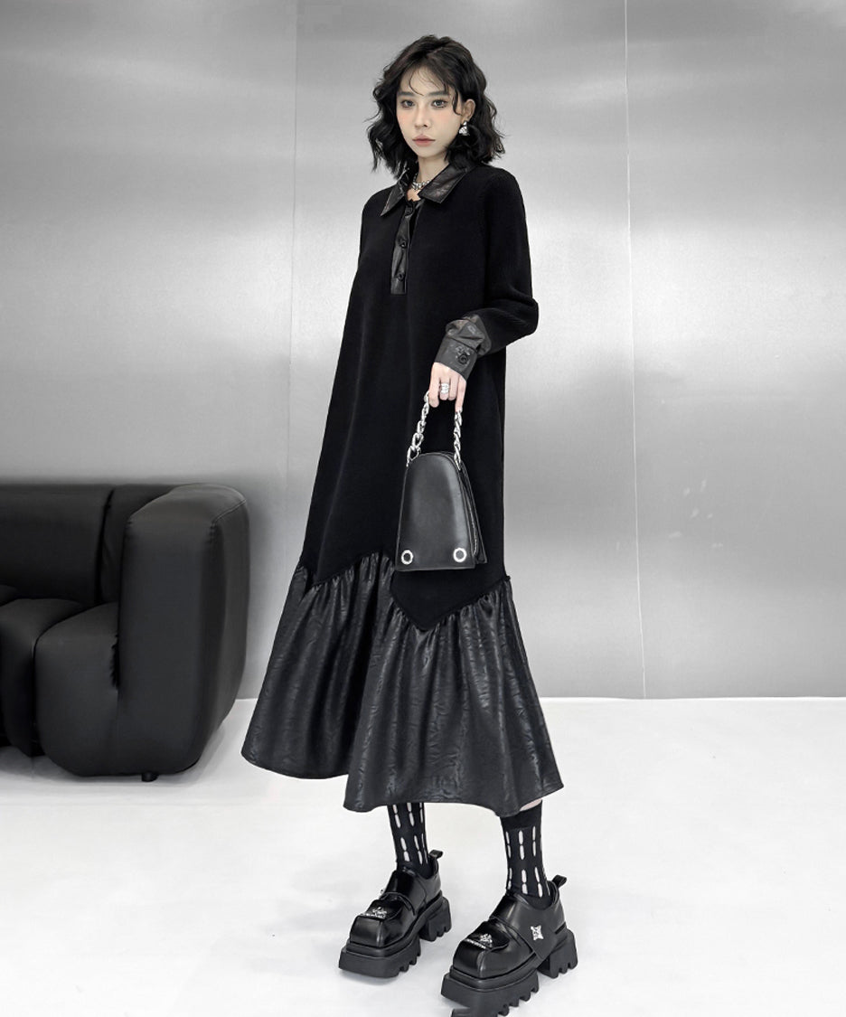 patchwork knit dress