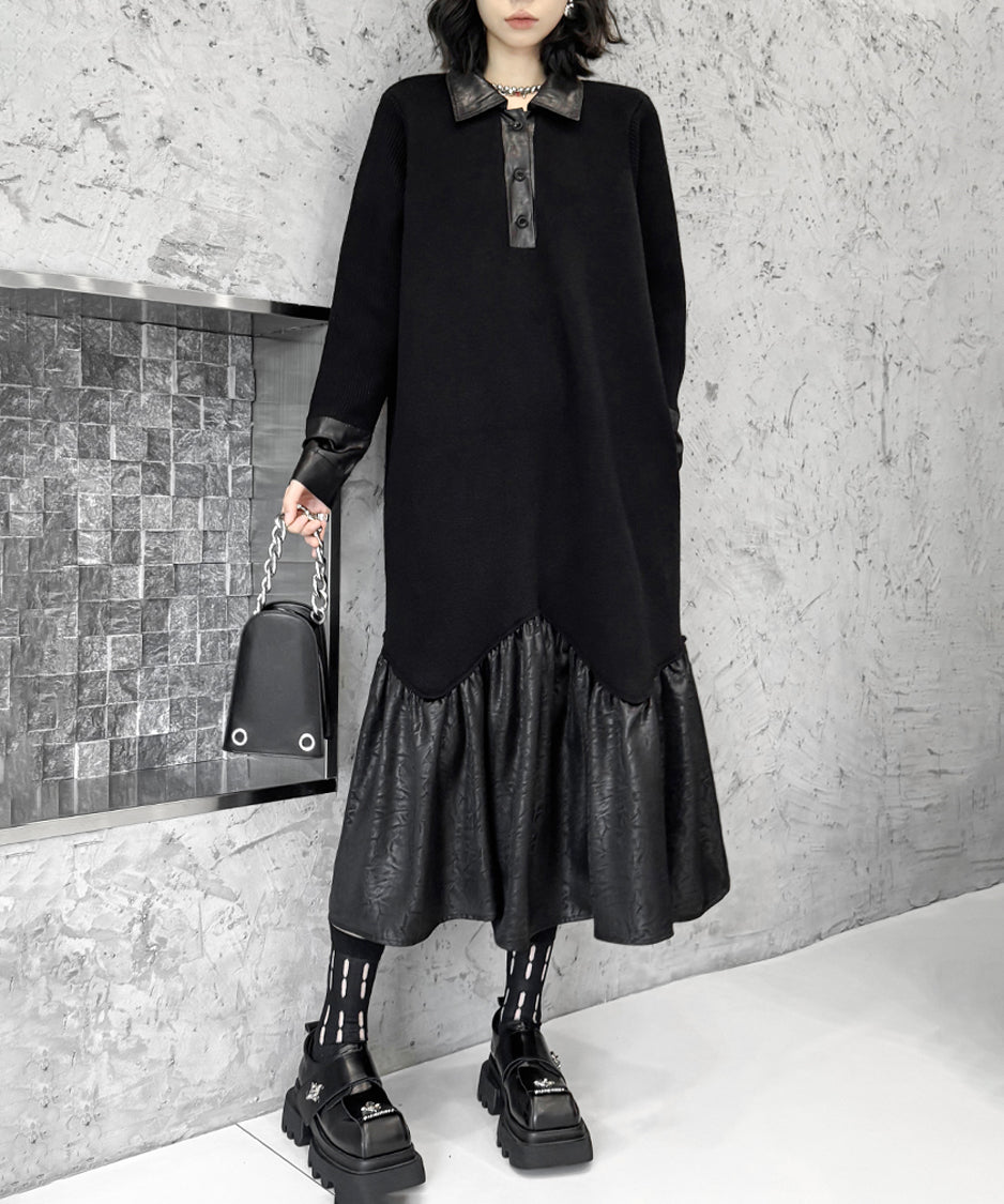 patchwork knit dress