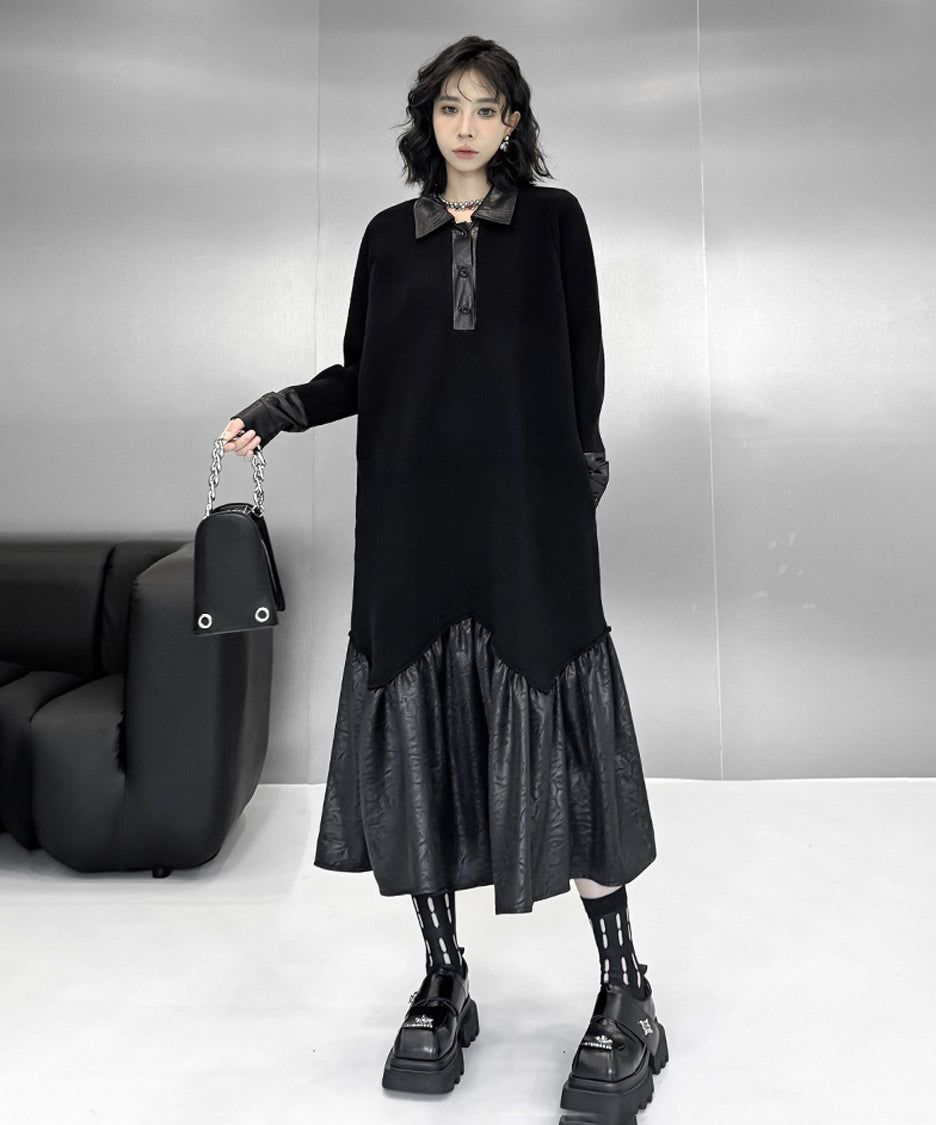 patchwork knit dress
