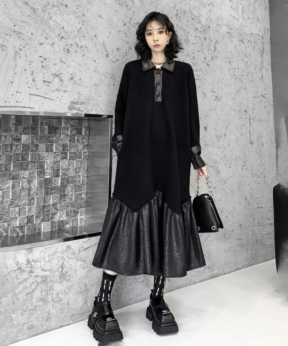 patchwork knit dress