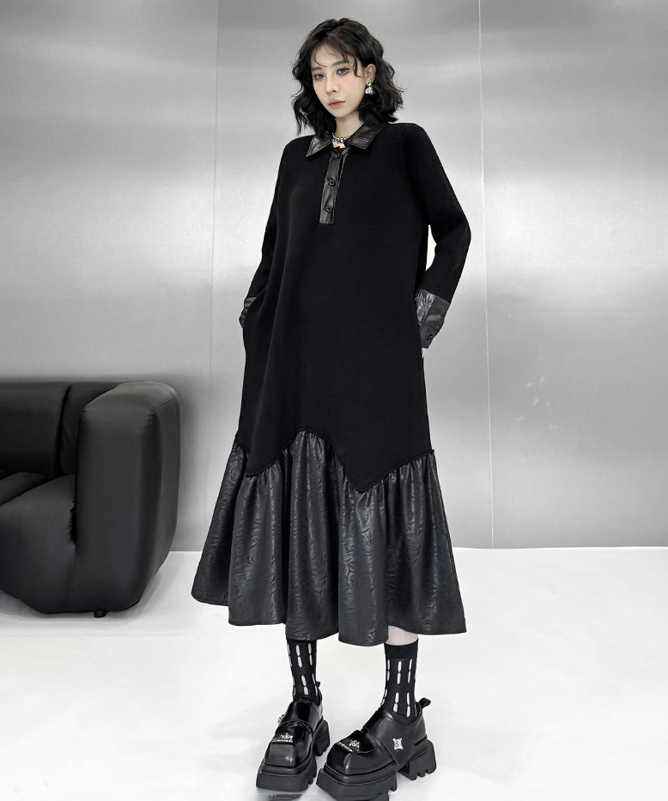 patchwork knit dress