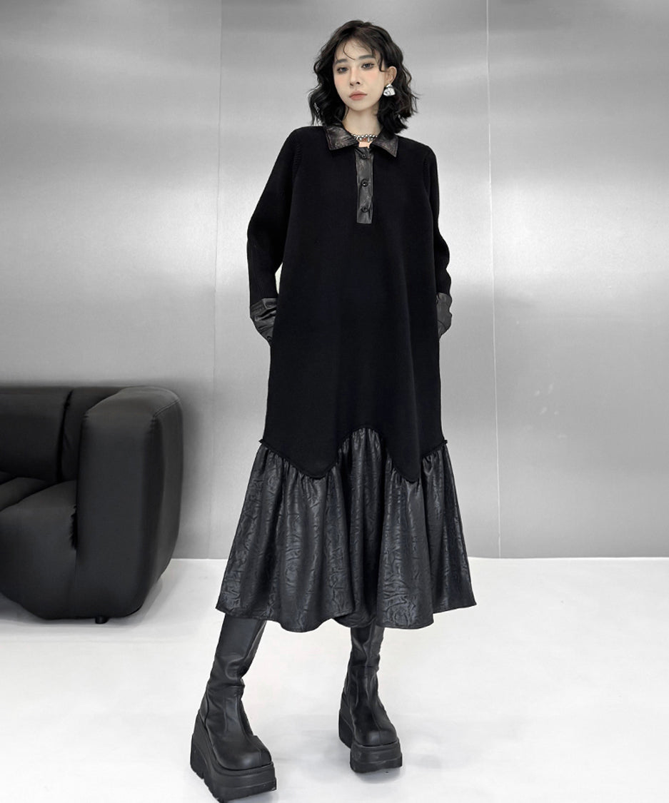 patchwork knit dress