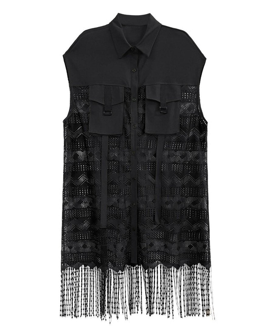 Fringe lace vest