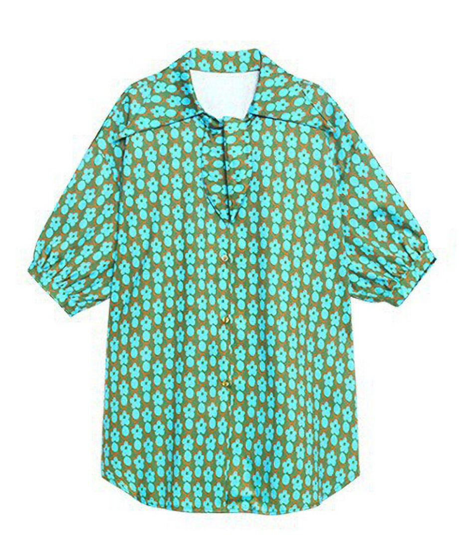 Retro flower print blouse