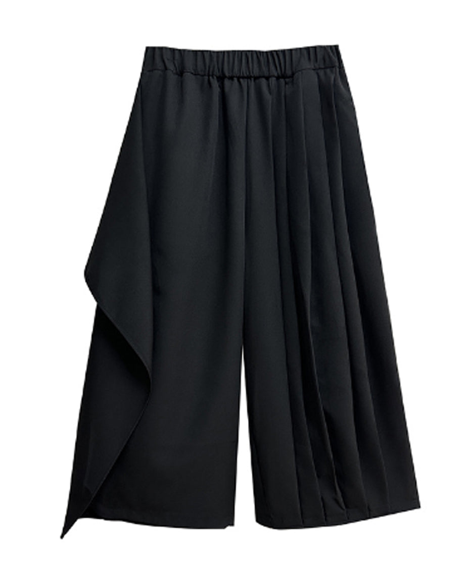 Half pleated wide pants