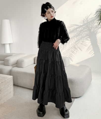 Gathered Flare Skirt