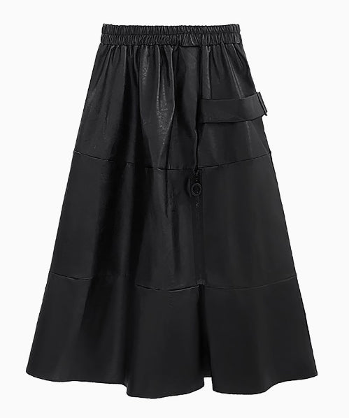 Point Zip Flare Skirt