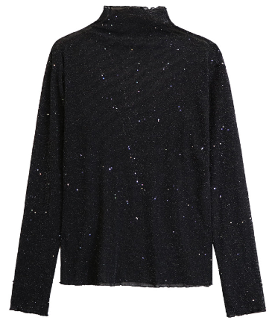 Sparkling mesh top
