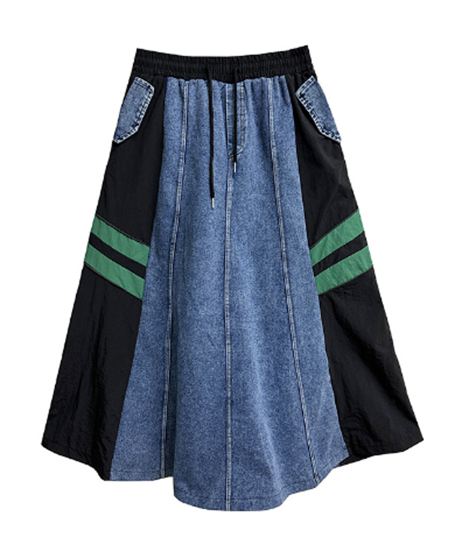 Side Switch Flare Denim Skirt
