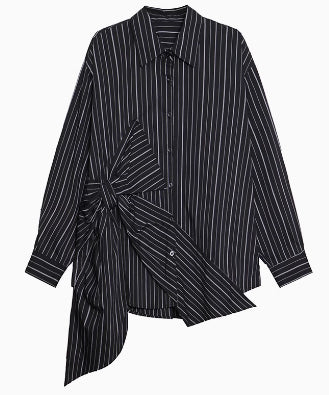 Big ribbon striped blouse