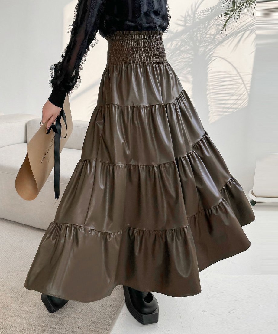 Gathered Flare Skirt
