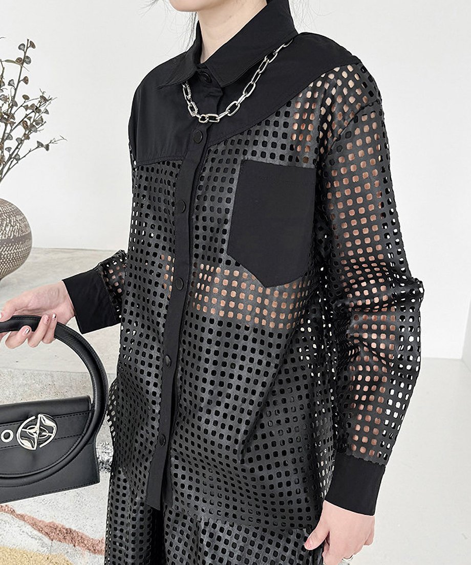 laser cut blouse