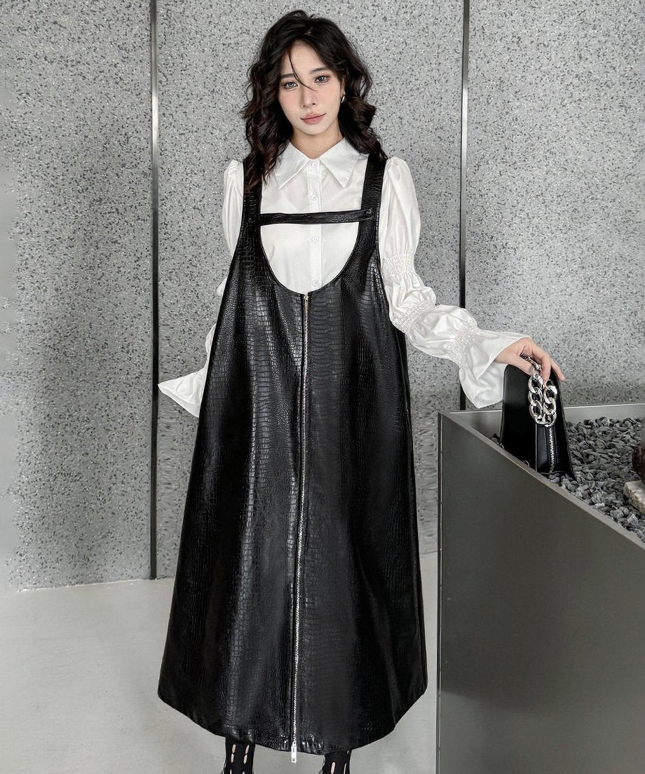 Zip suspender dress