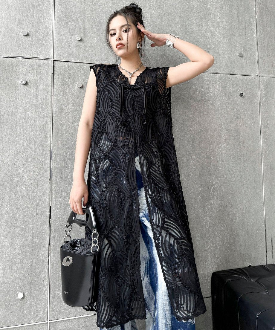 Jacquard tucking vest