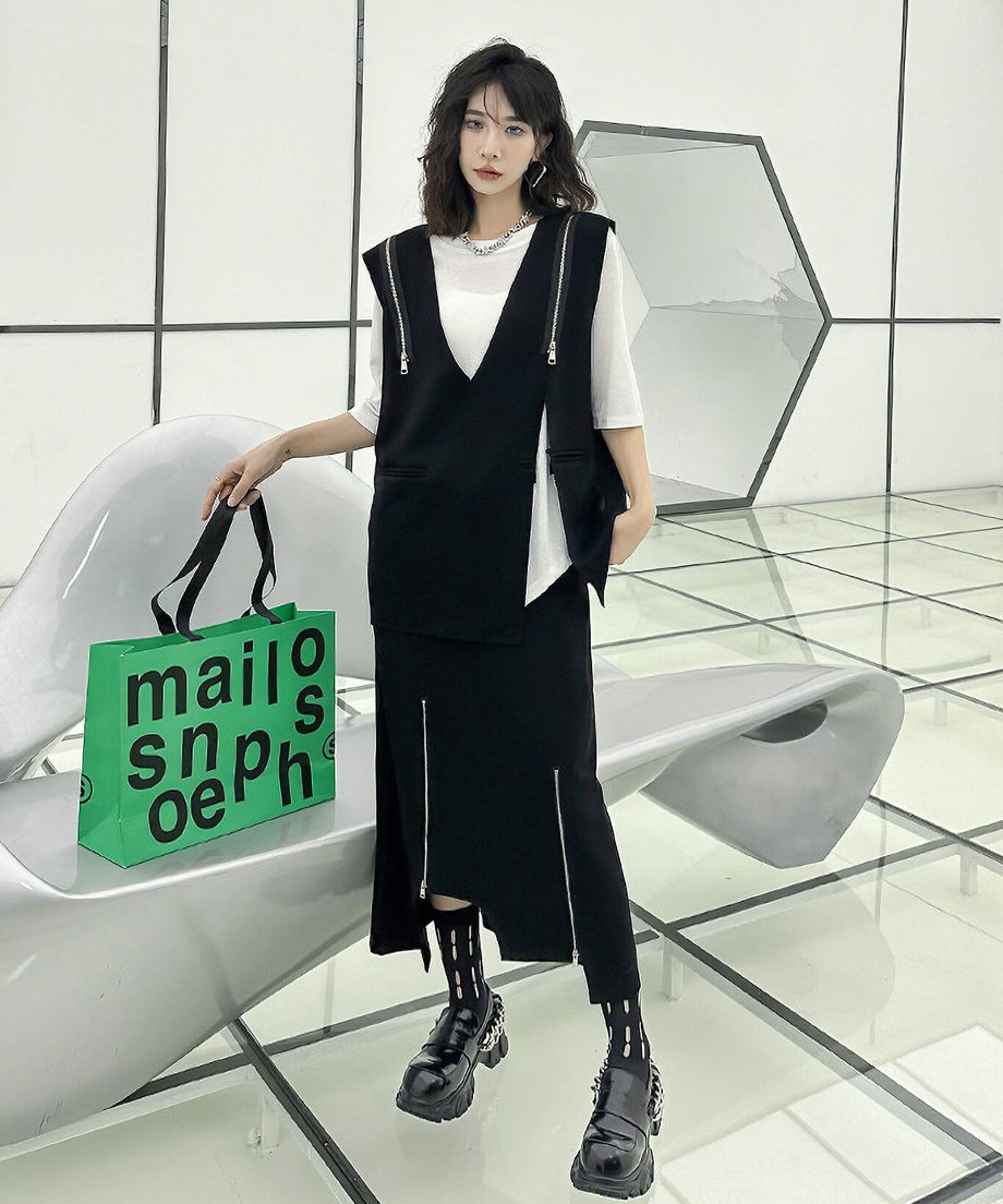 Designer zip vest