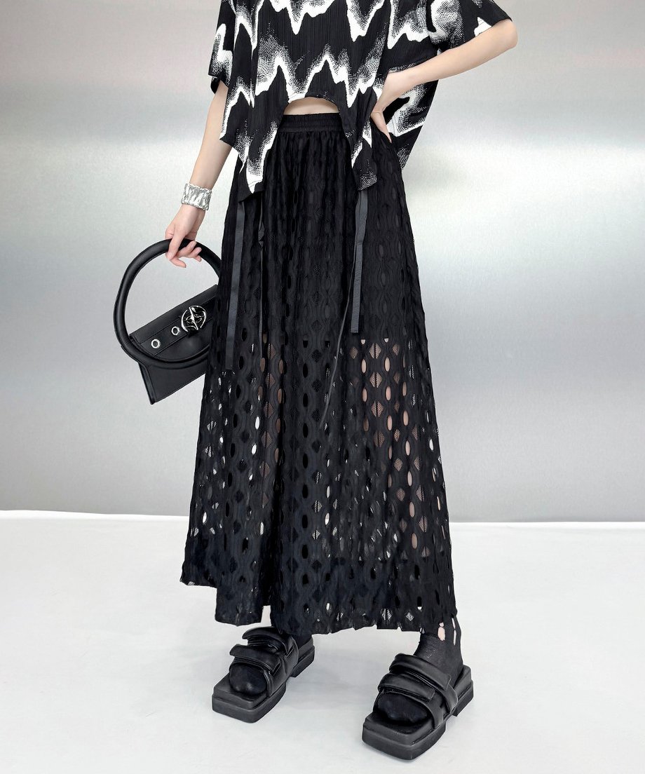 Cutout wide pants