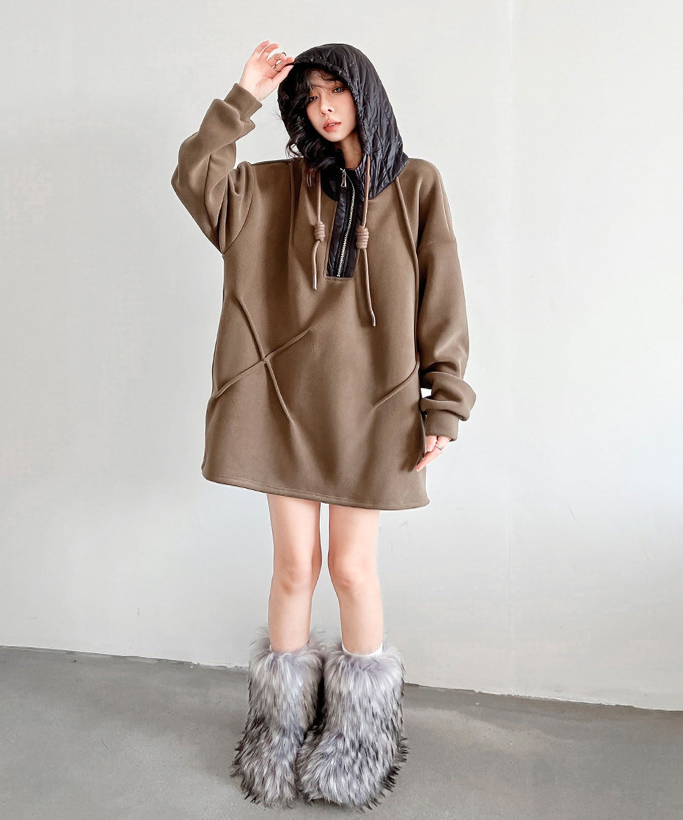 Faux fur short boots