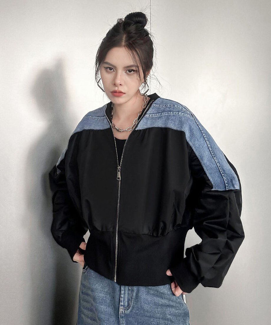 No-collar zip jacket