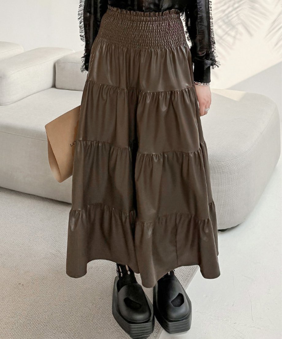 Gathered Flare Skirt
