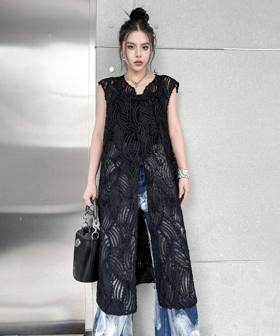 Jacquard tucking vest