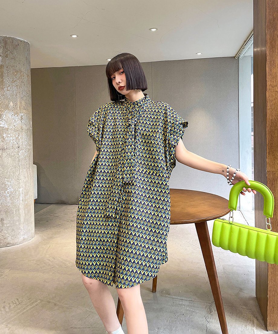 Power Shoulder Tie Dress