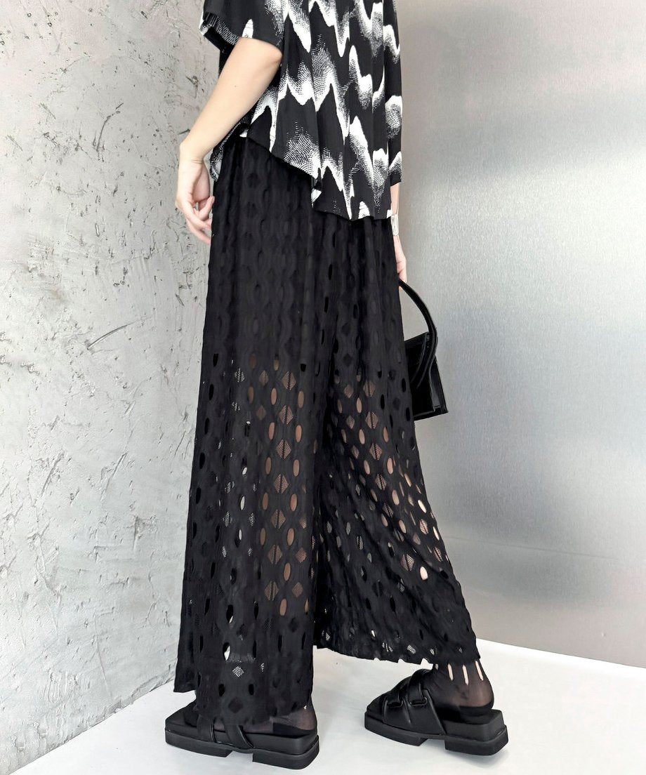 Cutout wide pants